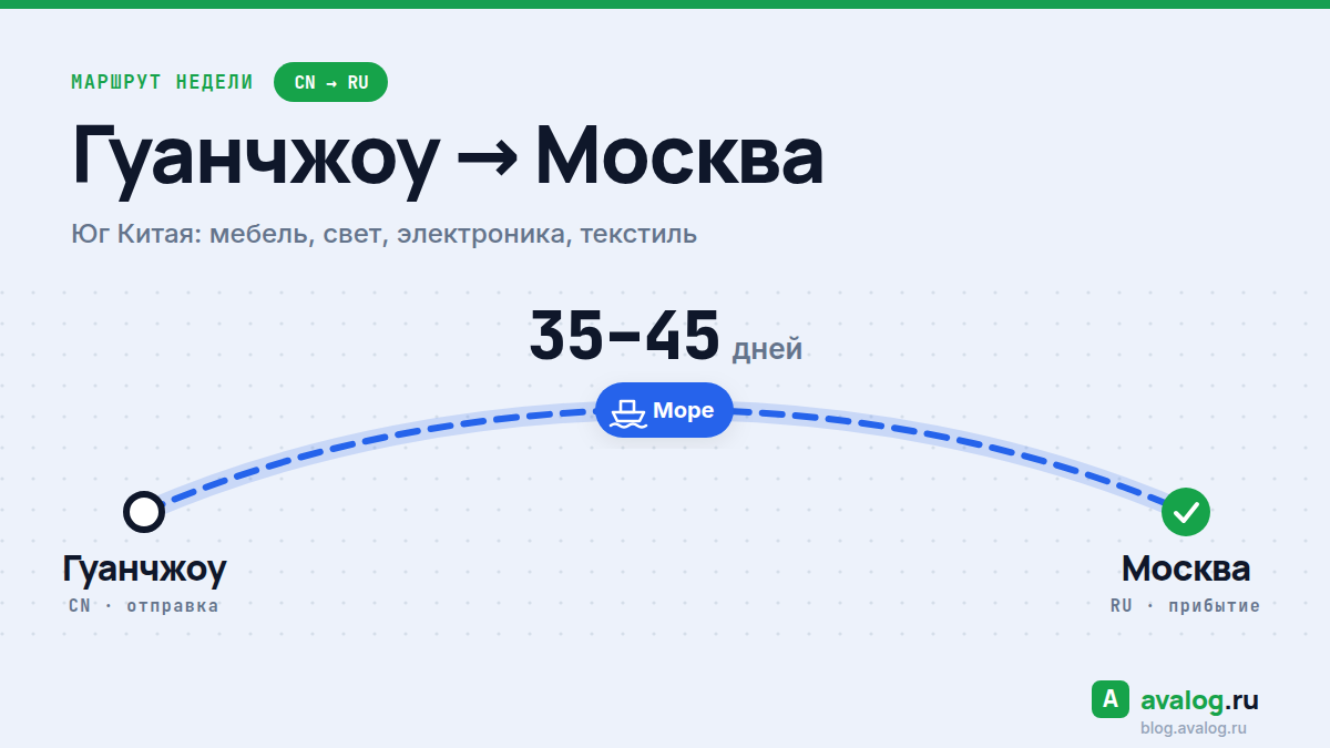 Маршрут недели: Гуанчжоу → Москва