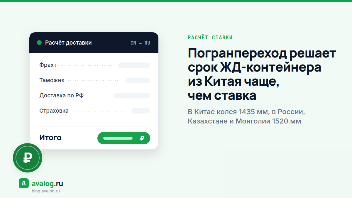 Погранпереход решает срок ЖД-контейнера из Китая чаще, чем ставка