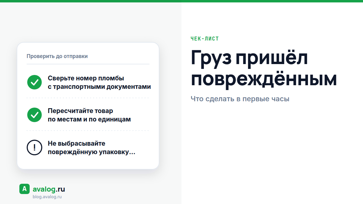Груз пришёл повреждённым: что сделать в первые часы