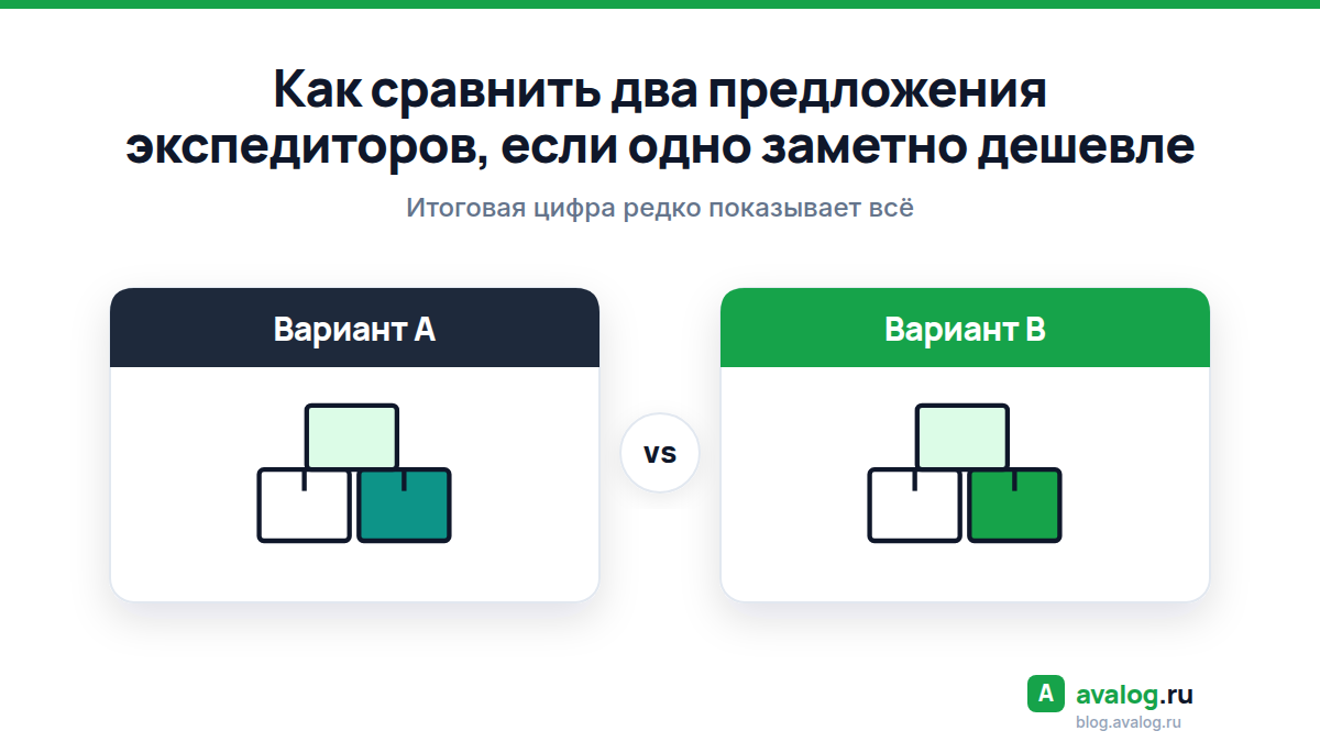 Как сравнить два предложения экспедиторов, если одно заметно дешевле